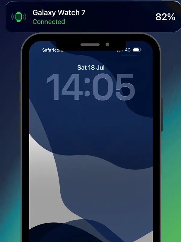 Galaxy Watch battery level and connection status on the iPhone lock screen
